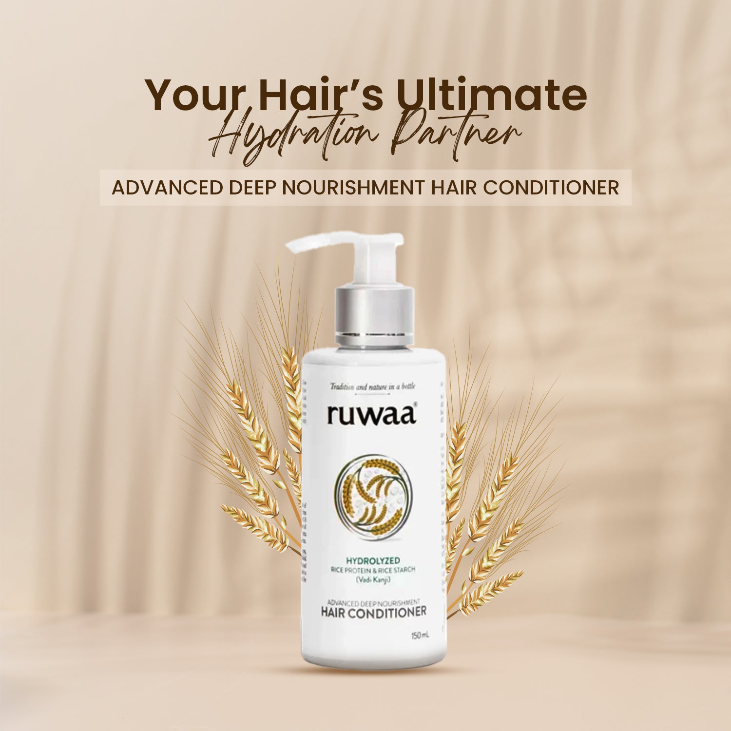 Hair Conditioner With Rice Protein & Starch For Frizz Free Hair 150ML Nourishes Dry hair | Flights Frizz | Prevents hair Breakage